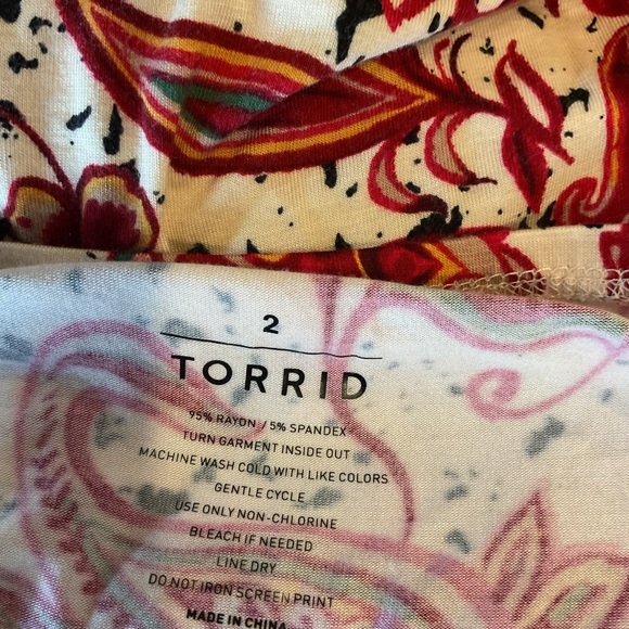 Torrid Paisley Maxi Dress Size 2 Sleeveless Boho Floral Stretch - Picture 5 of 5